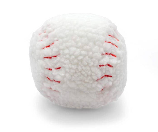 Baseball Plush Dog Toy 4"