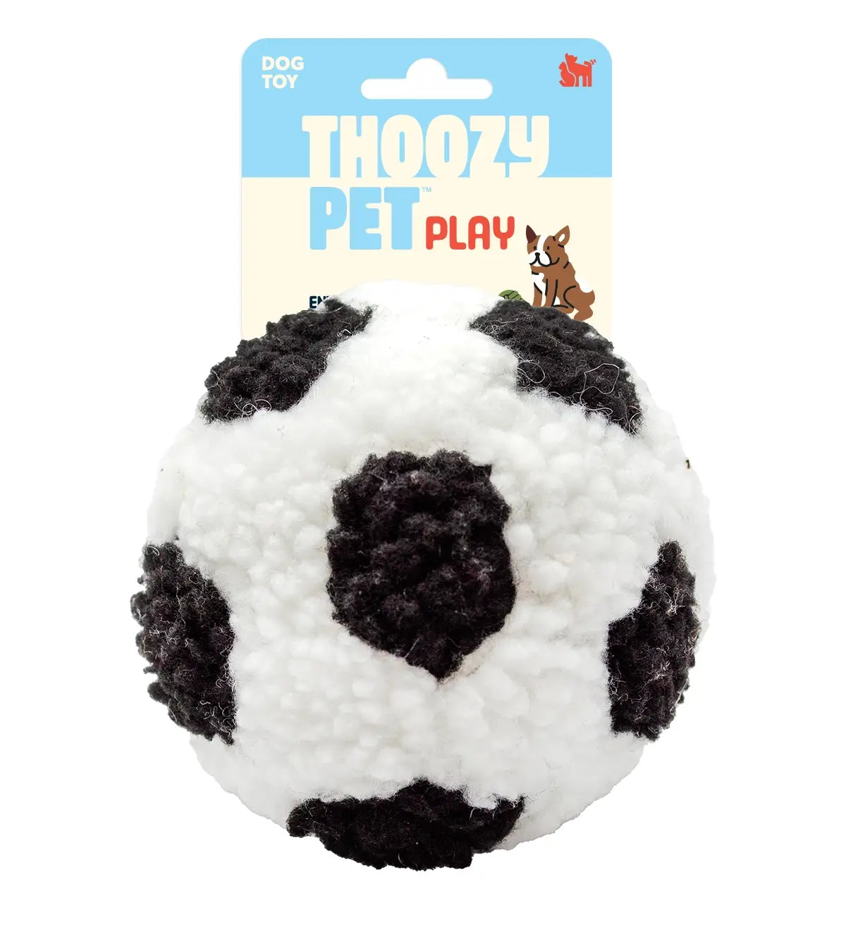 Soccer Ball Plush Dog Toy 4"
