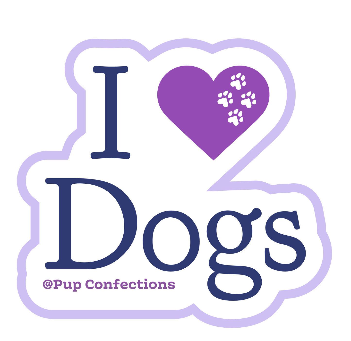 "I Love Dogs" Sticker