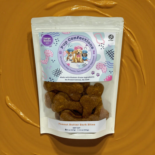 Peanut Butter Bark Bite Dog Treats (Large)