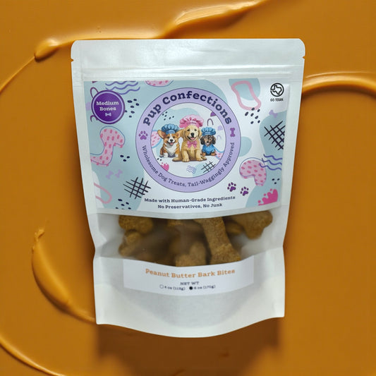Peanut Butter Bark Bite Dog Treats (Medium)