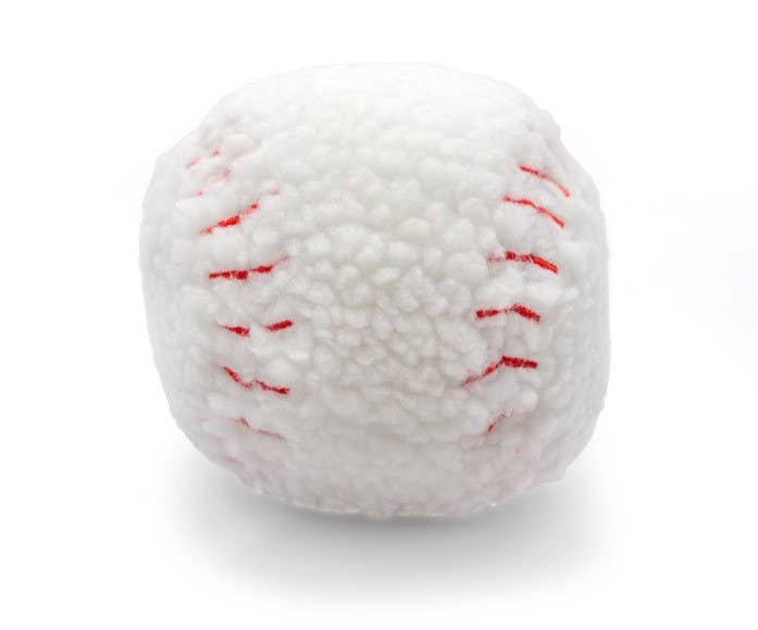 Baseball Plush Dog Toy 4"