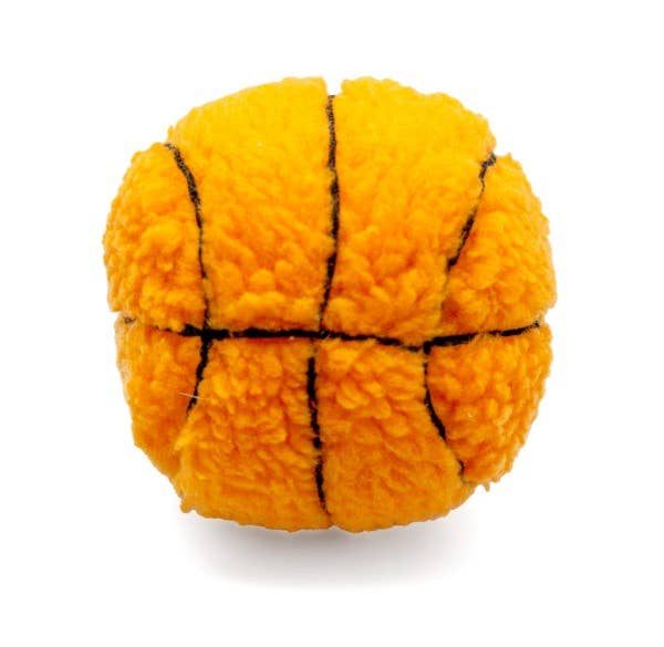 Basketball Plush Dog Toy 4"