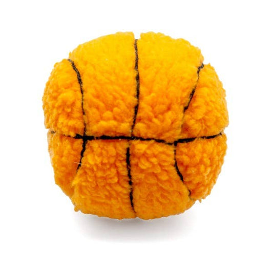 Basketball Plush Dog Toy 4"