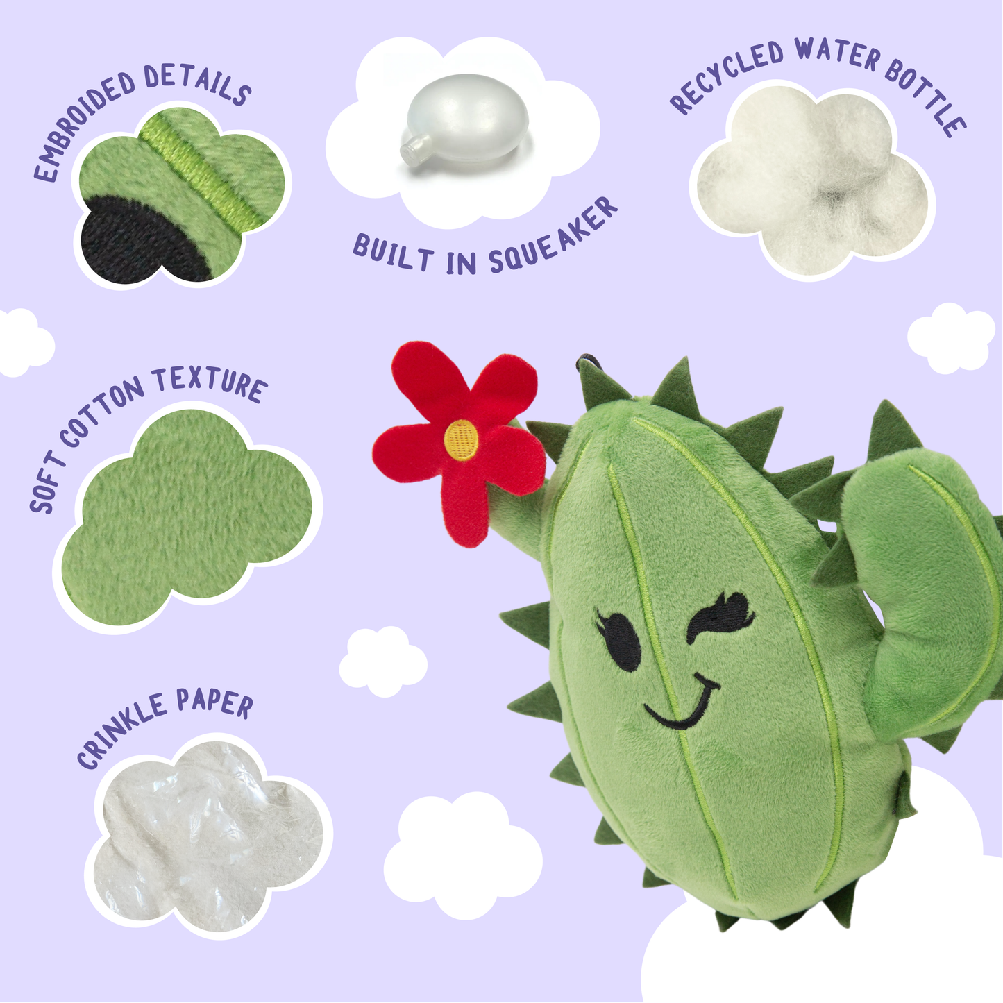 Chloe the Cactus Plush Dog Toy 6"