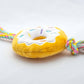 ThoozyPet Birthday Donut Plush Dog Toy with Rope 12"