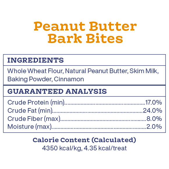 Peanut Butter Bark Bite Dog Treats (Small)