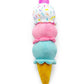 3-Scoop Birthday Ice Cream Cone Plush Dog Toy 12"